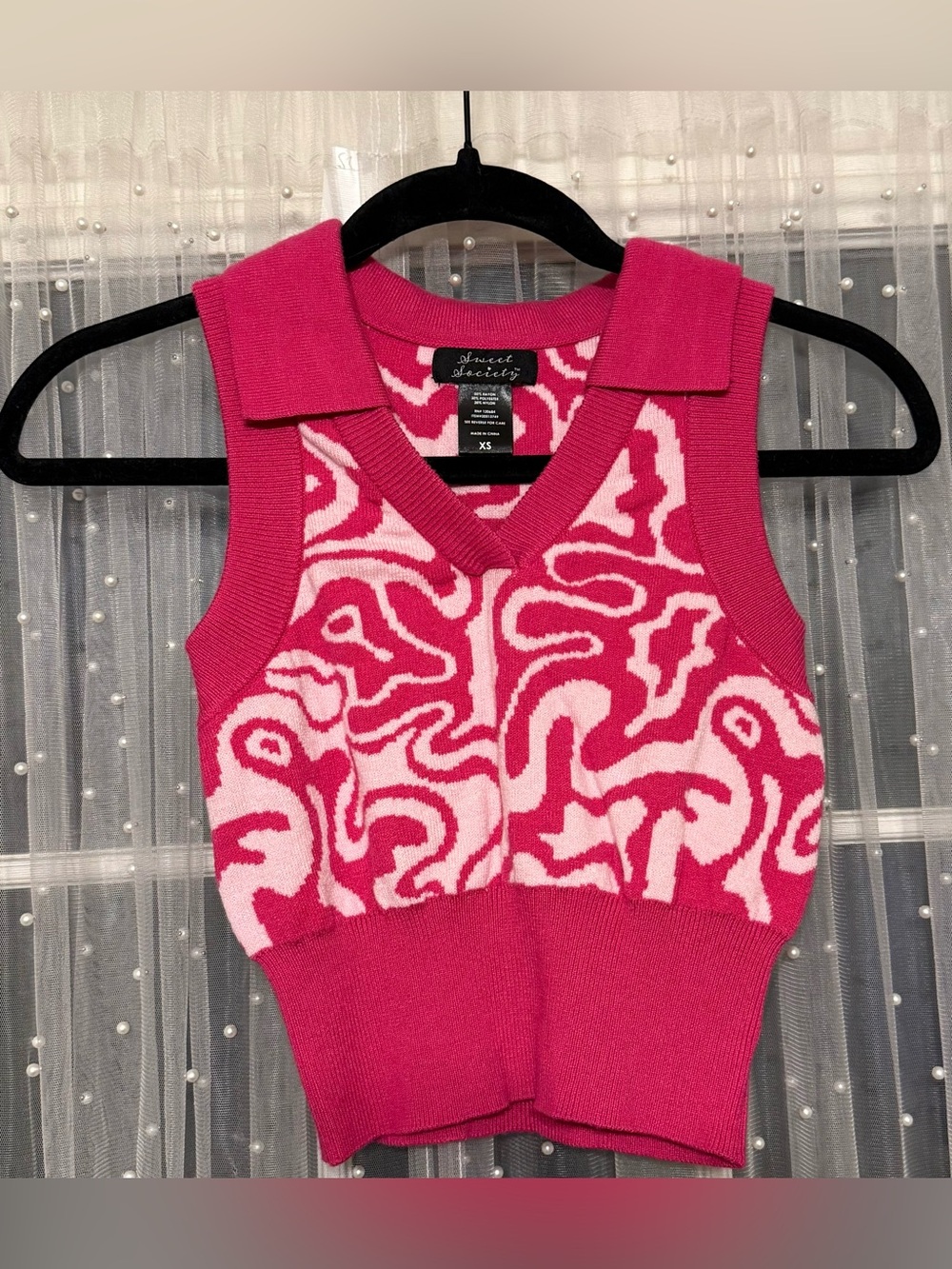 Sweet Society Collared Tank Top - Sweater Vest XS